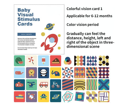 Baby Visual Stimulation Cards Black White High Contrast Flash Cards