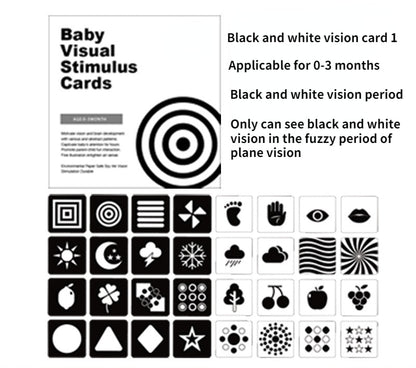 Baby Visual Stimulation Cards Black White High Contrast Flash Cards