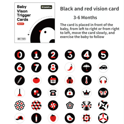 Baby Visual Stimulation Cards Black White High Contrast Flash Cards