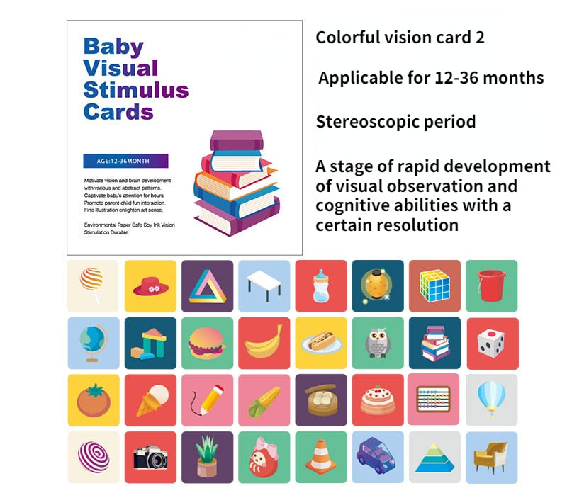 Baby Visual Stimulation Cards Black White High Contrast Flash Cards