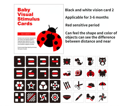 Baby Visual Stimulation Cards Black White High Contrast Flash Cards