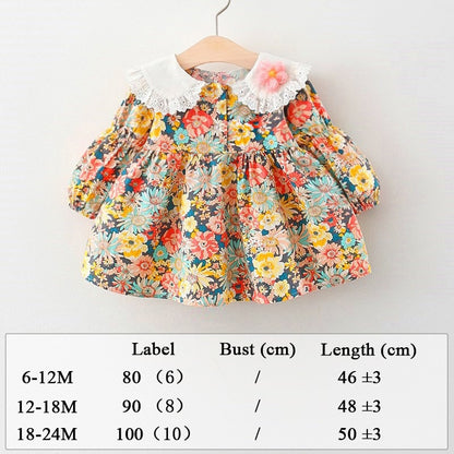 Summer Clothes Baby Girl Beach Dresses Casual Fashion Print Cute Bow Flower Princess Dress Newborn Clothing Set